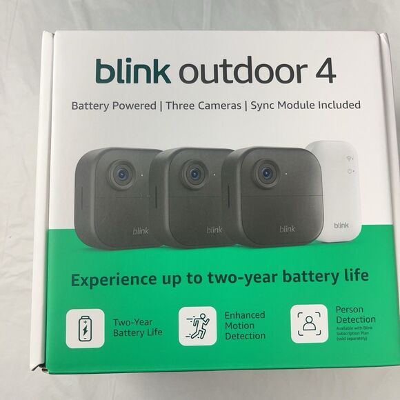 Blink Outdoor 4, (4th Gen 2025) Wireless 3 Camera Security System + Sync Module - Picture 1 of 5